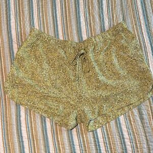 RVCA Floral Patterned Green Athletic Shorts